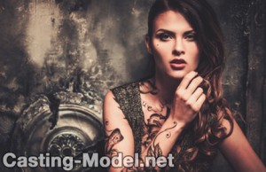 Casting Character Model Piercing Tattoo